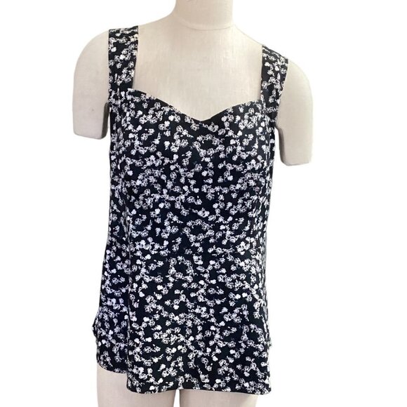 Torrid Ditsy Floral Sleeveless Peplum Top Back Cutout Plus Sz 3 (22/24/3X) #130N - Picture 1 of 8